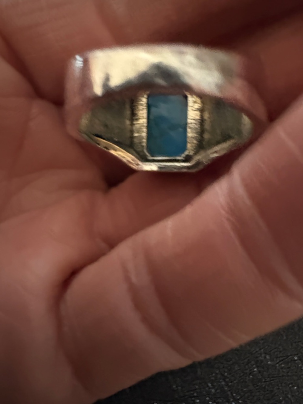 WOMEN'S MEN'S TURQUOISE .925 STERLING SILVER MOON STAR SIDE DESIGN SIZE 9 RING - Picture 7 of 12